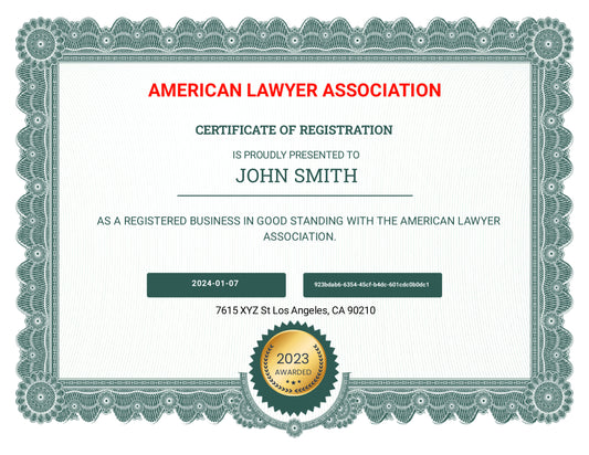 American Lawyer Association Annual Membership